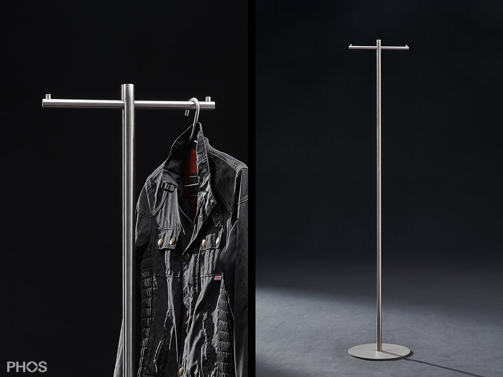 Garderobenständer Sorbus mit Kleiderstange, Bodenplatte grau