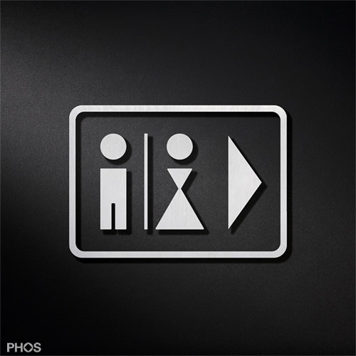 WC-Schild Piktogramm Kombination optionalem Rahmen