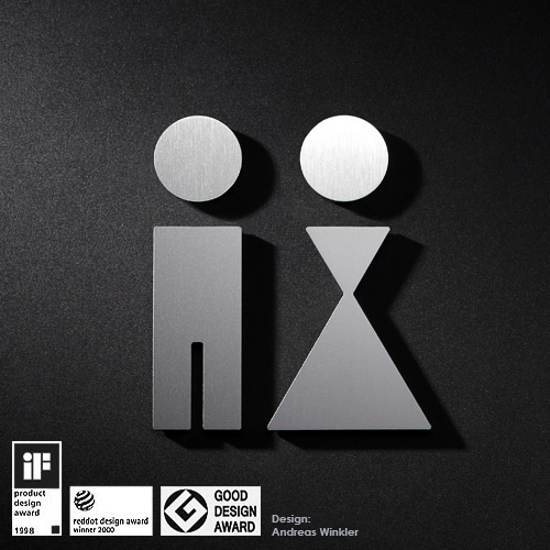 WC-Schilder für Herren und Damen Toilette in preisgekröntem Edelstahl Design P0101