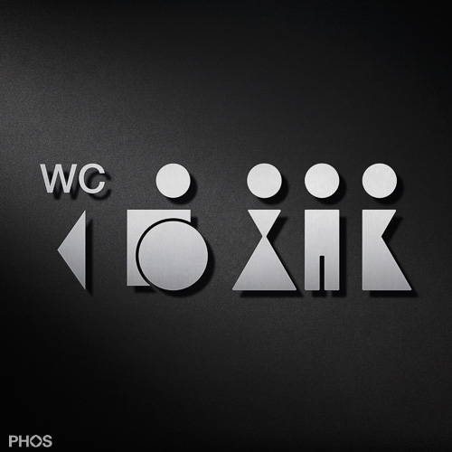 WC-Piktogramm Behinderte Damen Herren All-Gender P7612