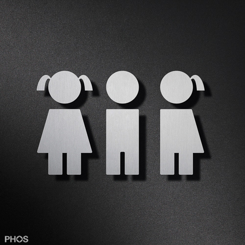 WC-Piktogramm Mädchen Jungen All-Gender P8201