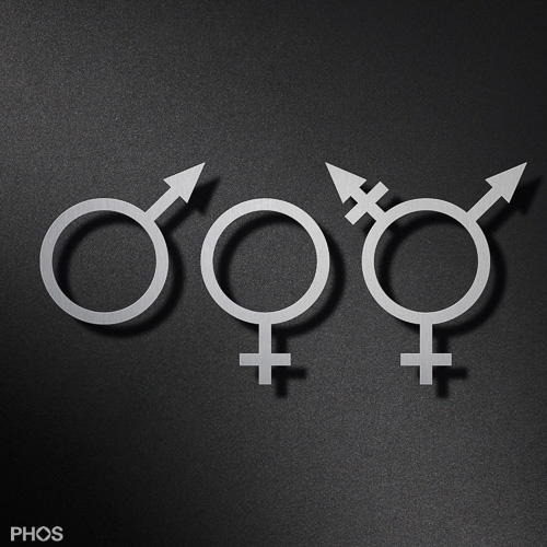 WC-Piktogramm Symbol Mars Venus All-Gender P2801