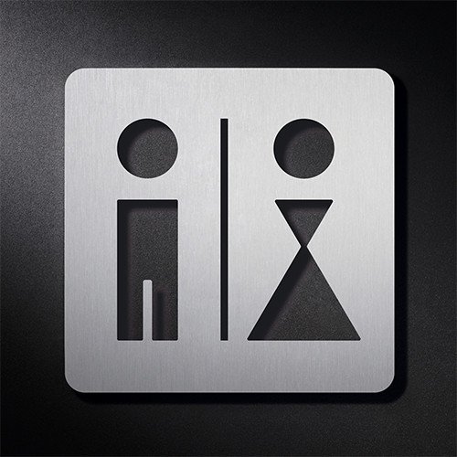 WC-Toilettenschild mit abgerundeten Ecken Herren | Damen PWCTPAES
