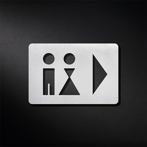 Alu-Edelstahl-Finish-Video-Schild-15x 10 cm-Toilette-WC-Warnschild-Hinweisschild 