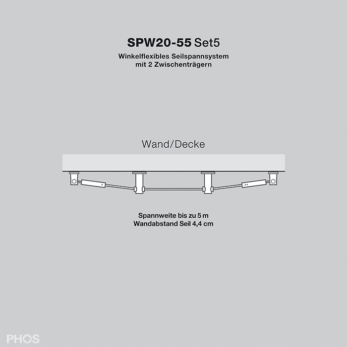 Grafik Seilspannsystem Set Winkelflexibel SPW20-55Set5