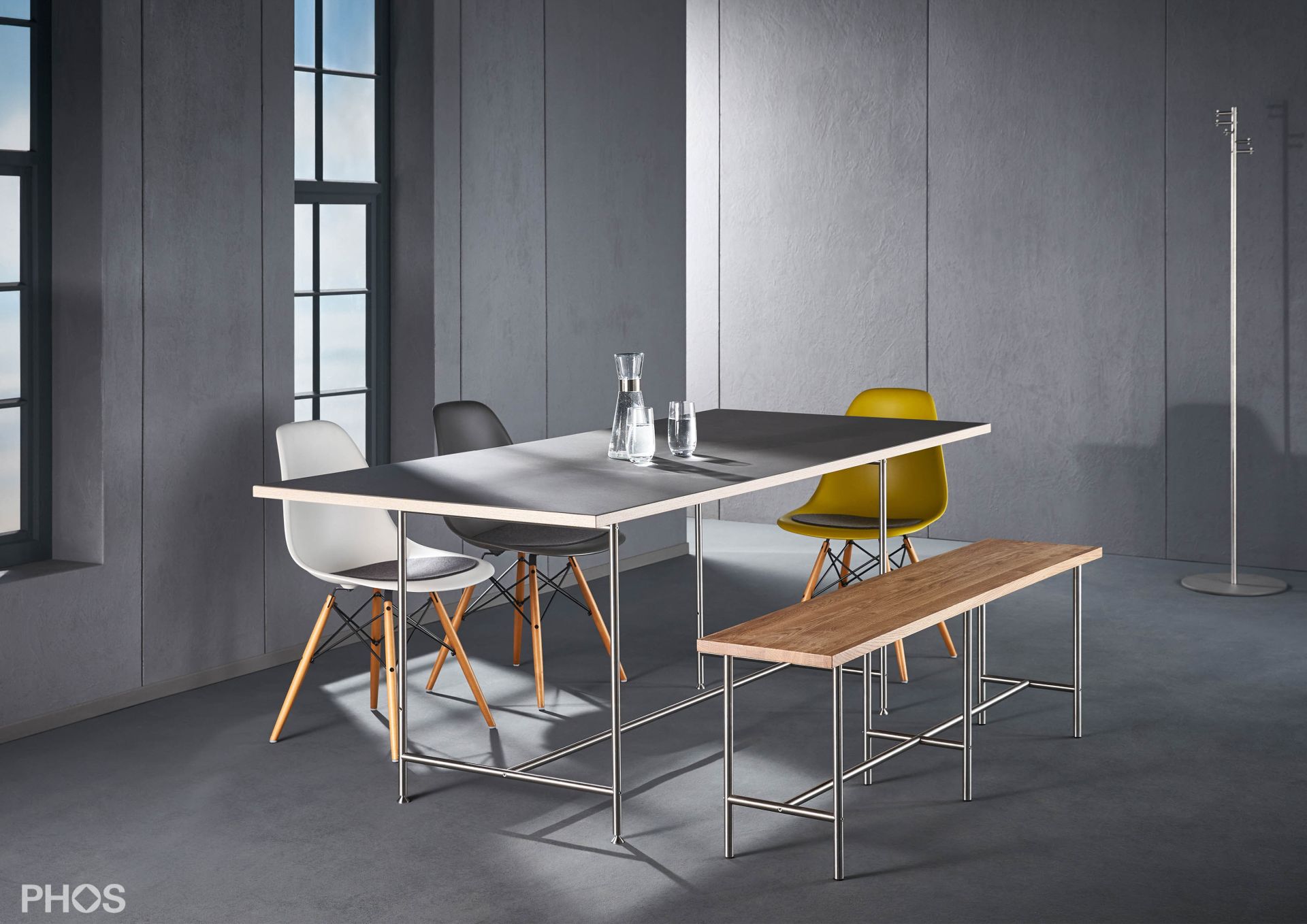 Karlsruher Tisch - Esstisch mit Linoleumplatte - 200x90 cm
