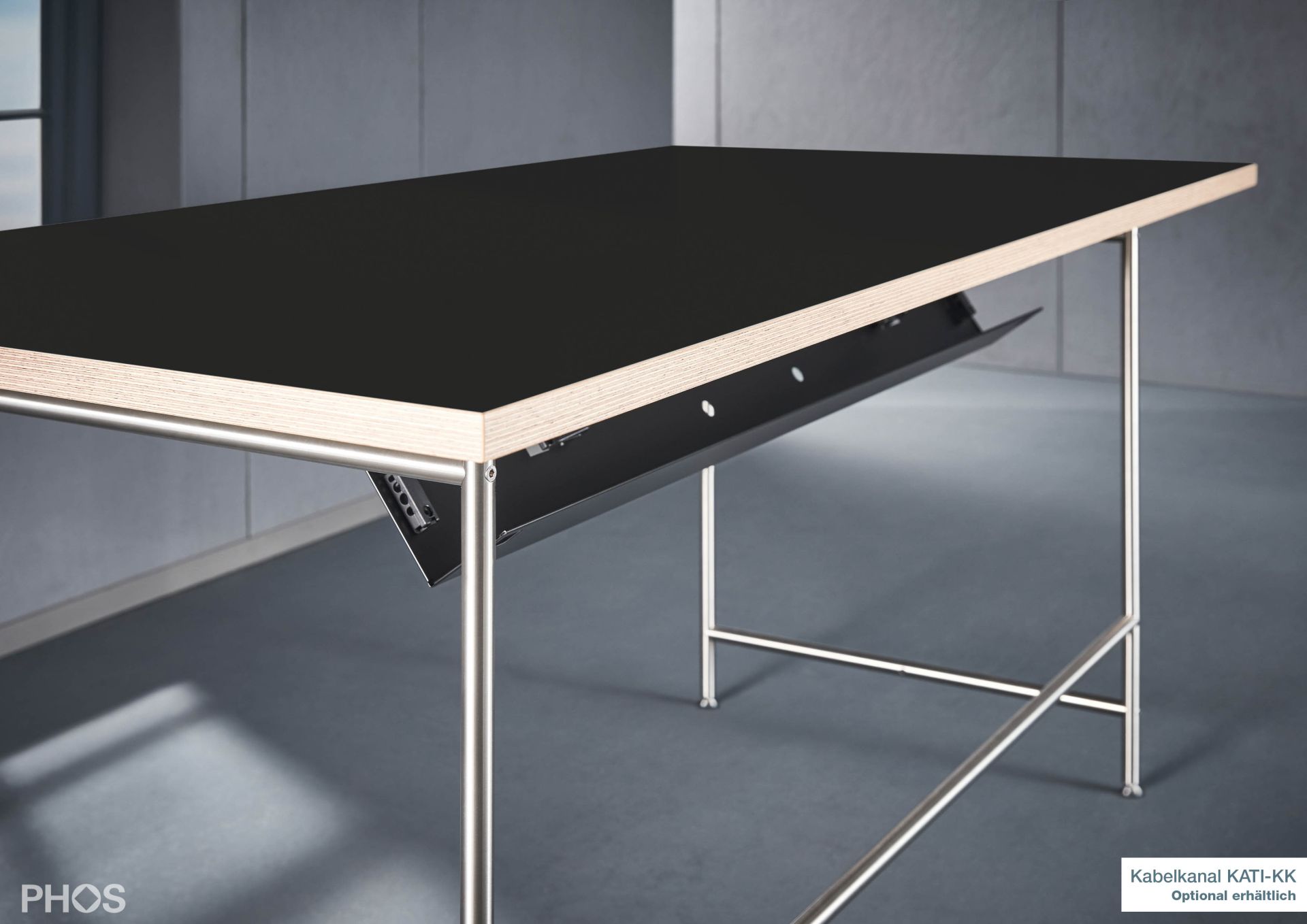 Karlsruher Tisch - Schreibtisch - schwarz - 160x80 cm