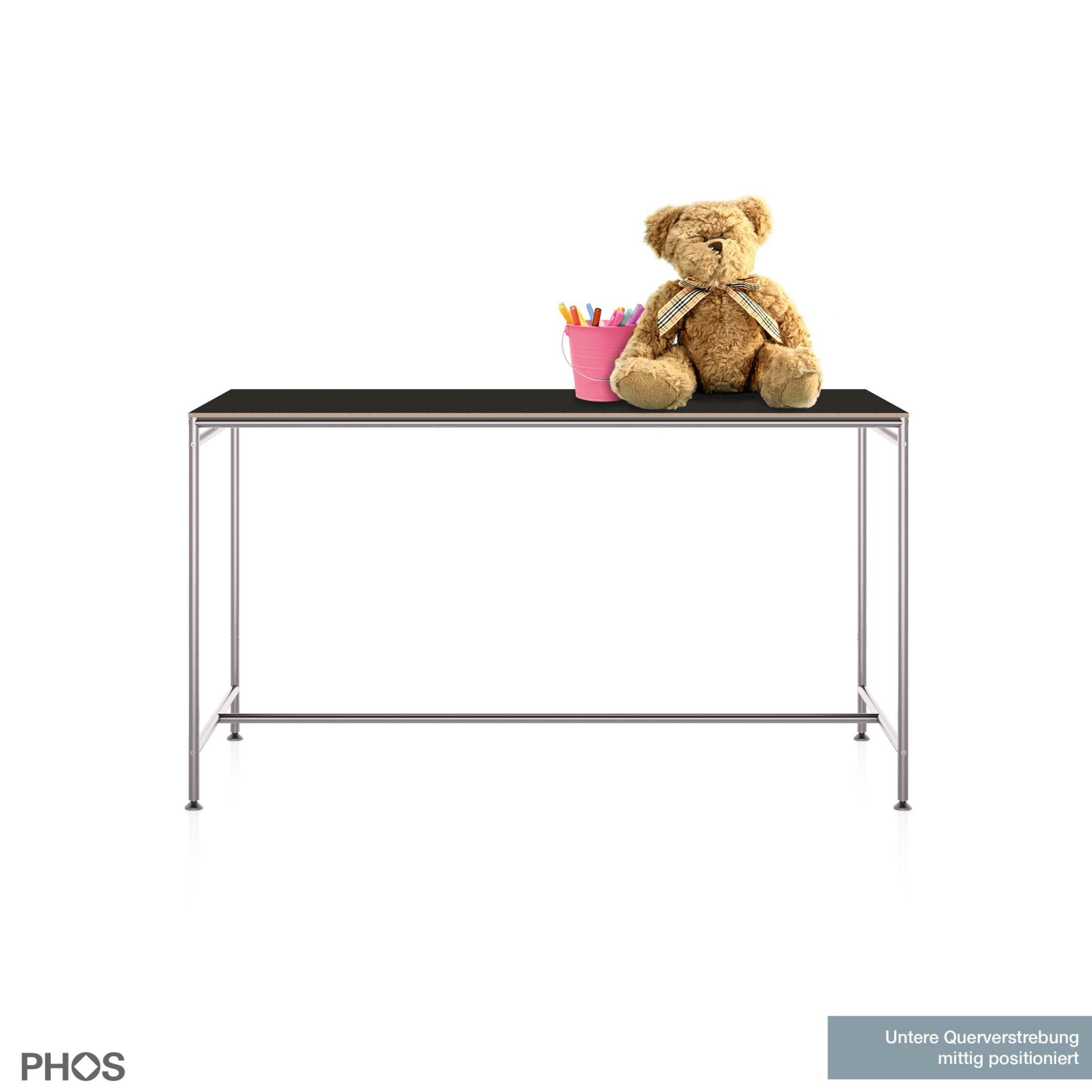 Karlsruher Tisch - Schreibtisch für Kinder - schwarz - 120x60 cm