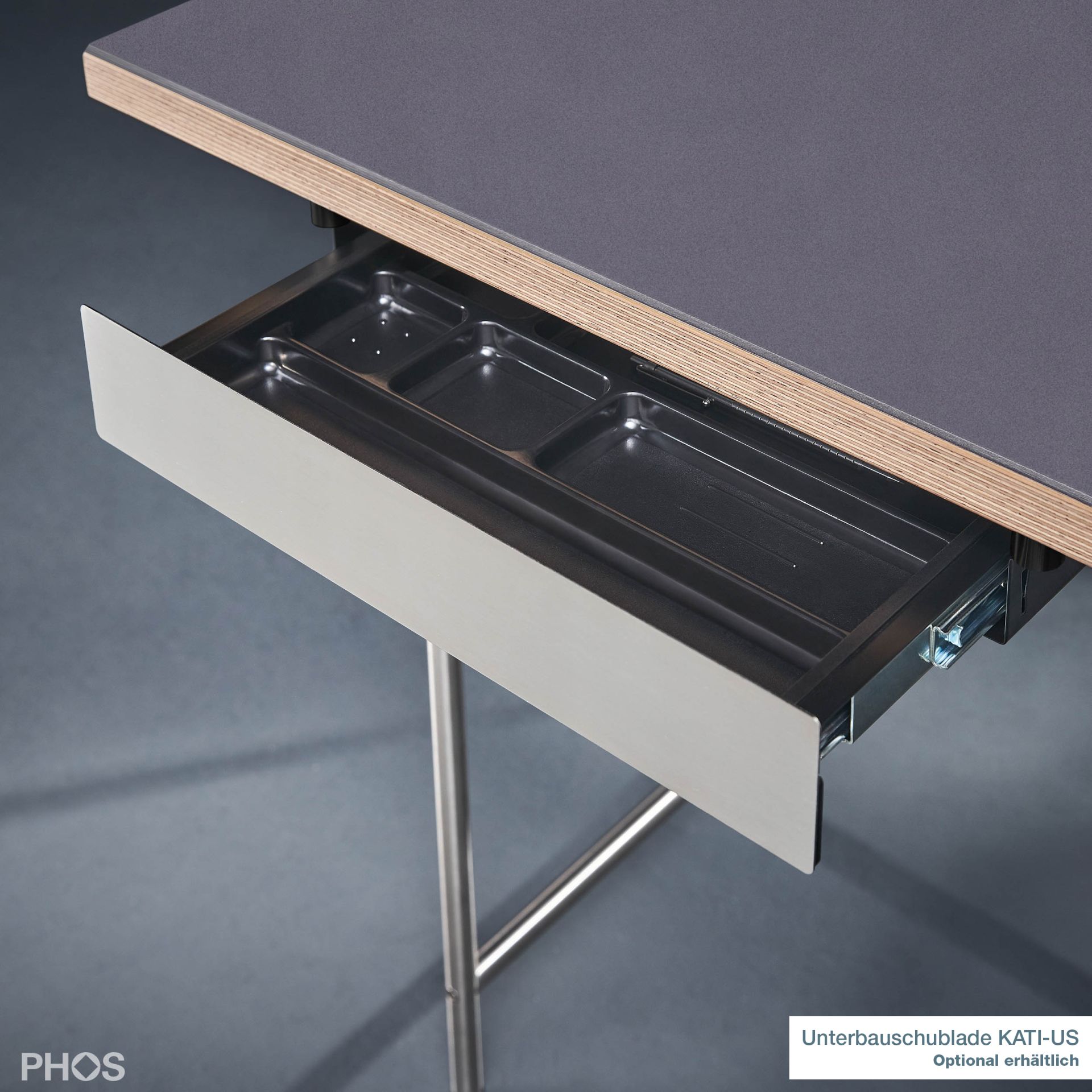 Karlsruher Tisch - Schreibtisch mit Linoleumplatte - 160x80 cm
