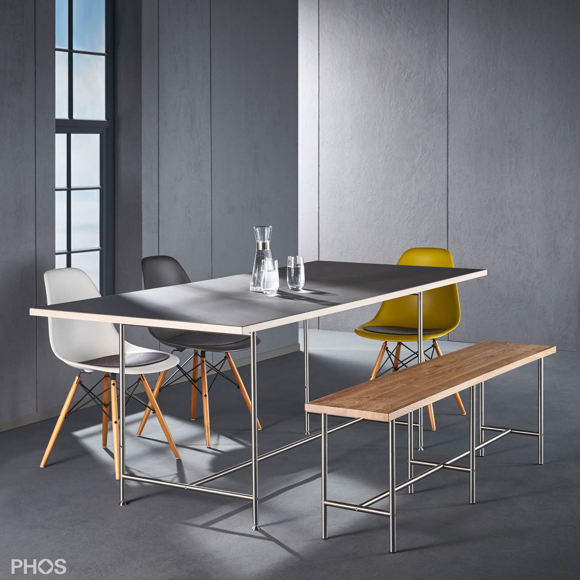 Karlsruher Tisch - Esstisch mit Linoleumplatte - 200x90 cm