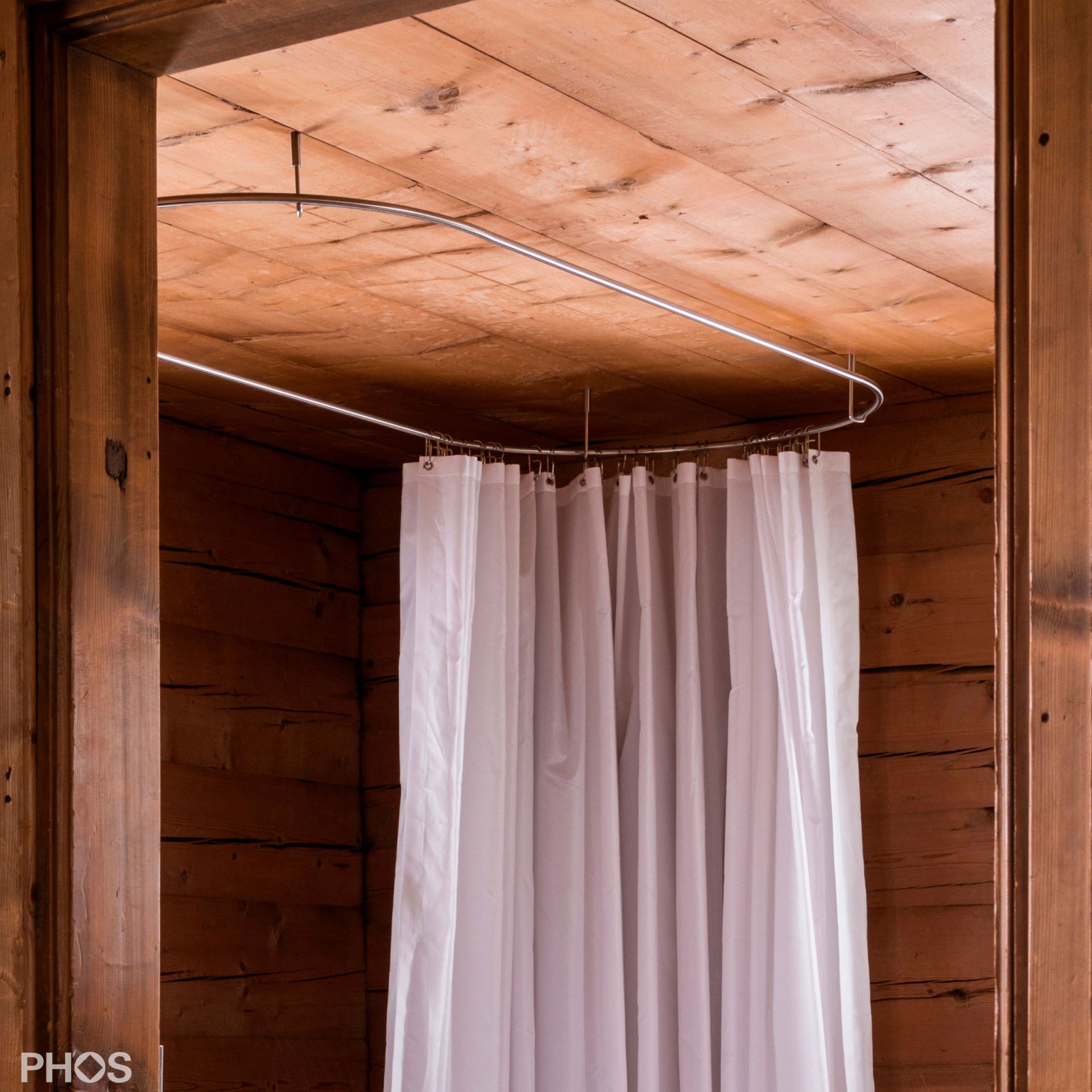 Duschvorhangstange Oval Badewanne 170x70 cm verschraubt