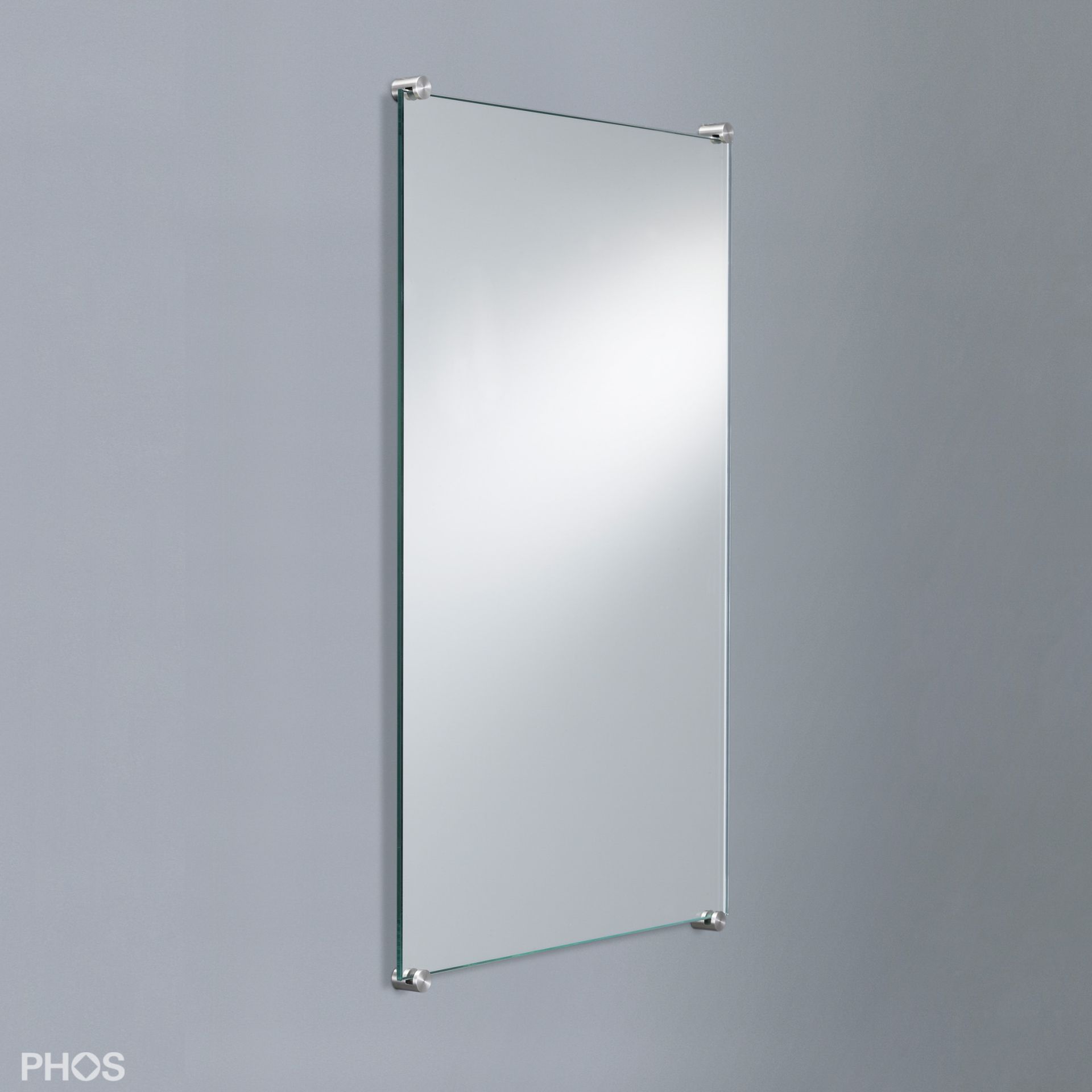 Edelstahl-Spiegelhalter Set für 4 mm Spiegel mit verdeckter Befestigung