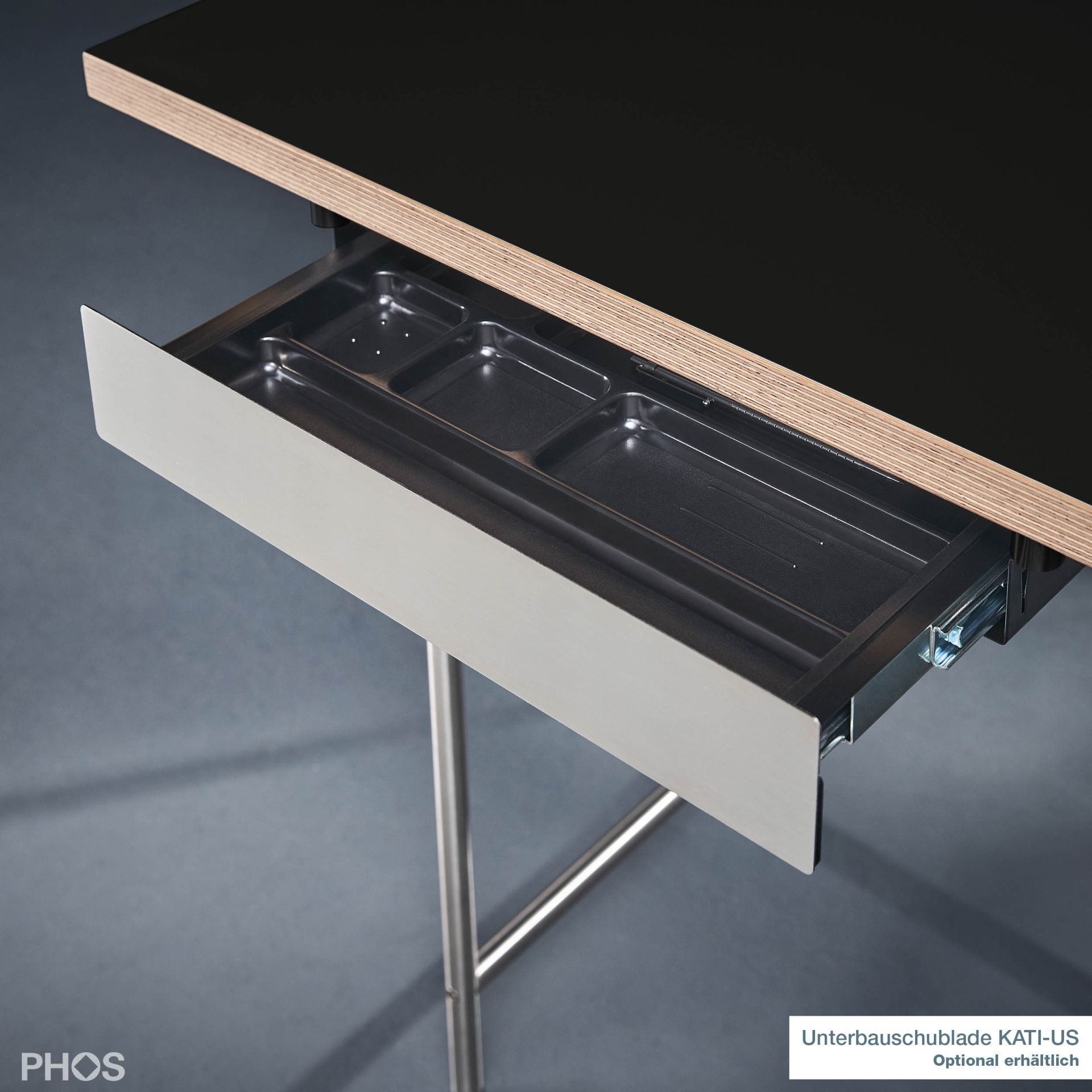 Karlsruher Tisch - Schreibtisch - schwarz - 160x80 cm